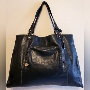 The Sak Black Leather Tote Bag